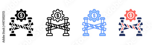 Barrier icon sheet multiple style collection