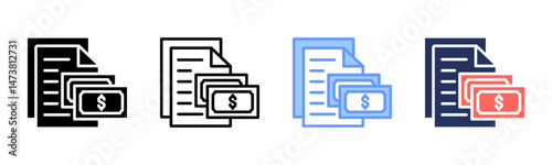 Fees icon sheet multiple style collection