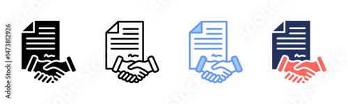 Agreement icon sheet multiple style collection