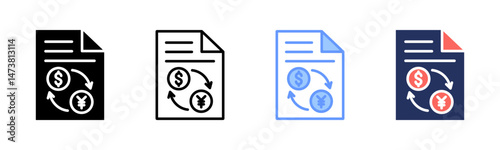 Exchange Rate icon sheet multiple style collection