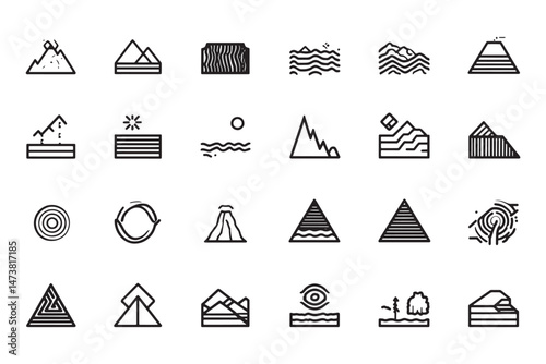 Sediment thin linear artwork icons