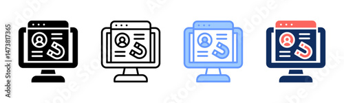 Inbound Marketing icon sheet multiple style collection