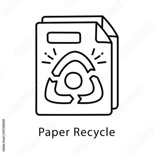 Paper Recycle Vector Outline style icon. Eps 10 file