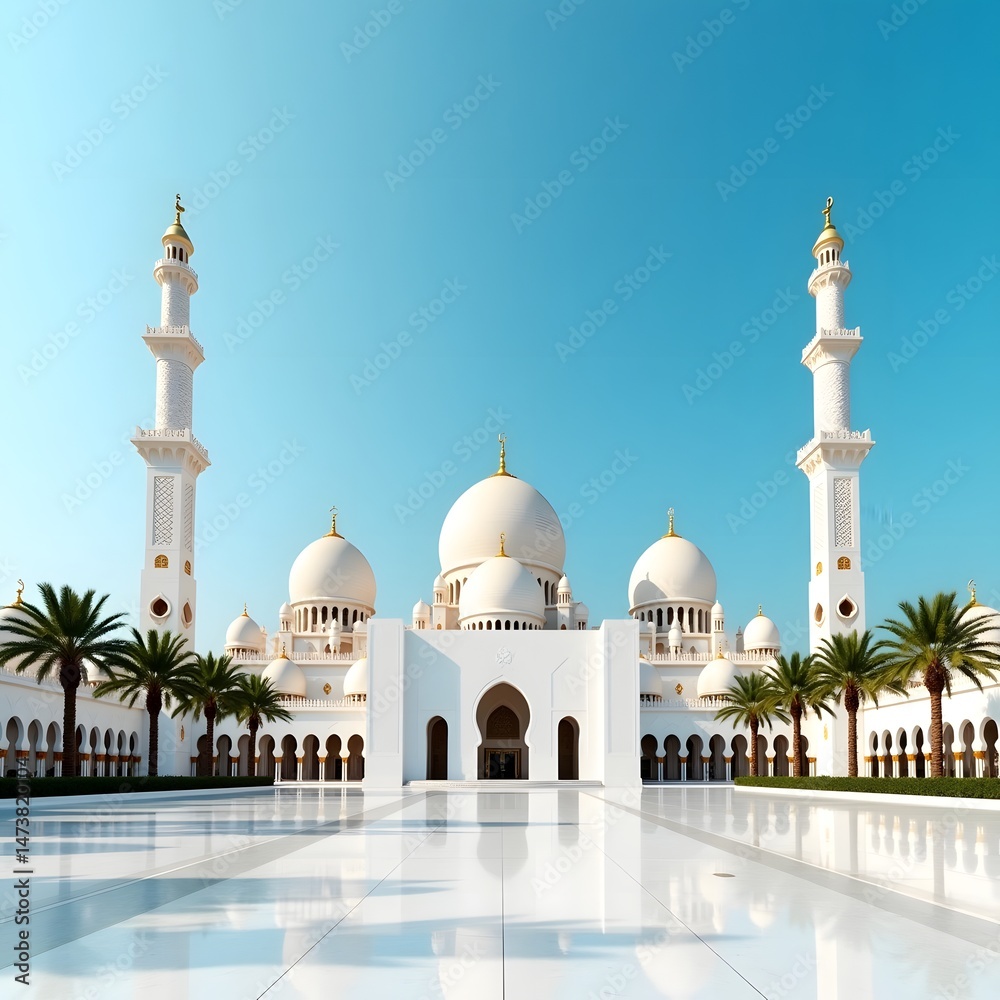 Fototapeta premium Beautiful Mosque in Abu Dhabi