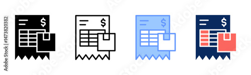 Invoice icon sheet multiple style collection