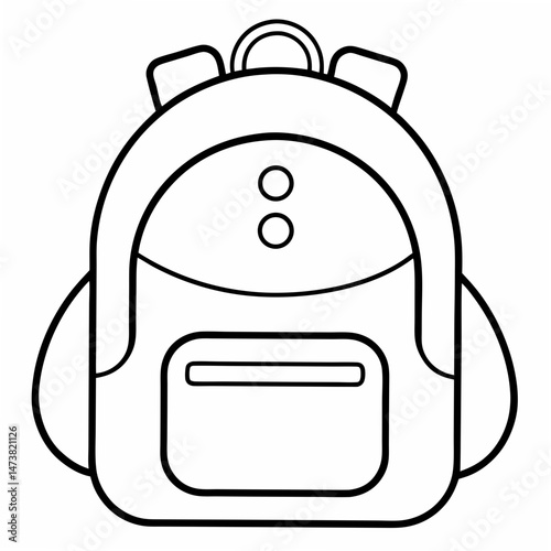 Backpack Outline for Travel and School-Themed Coloring Book Page Featuring Bag and Adventure Elements