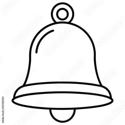 Bell Outline for Holiday and Decorative Coloring Book Page Featuring Celebration and Sound Elements