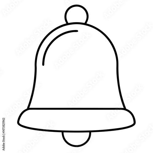 Bell Outline for Holiday and Decorative Coloring Book Page Featuring Celebration and Sound Elements