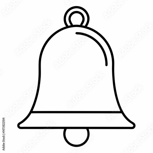 Bell Outline for Holiday and Decorative Coloring Book Page Featuring Celebration and Sound Elements