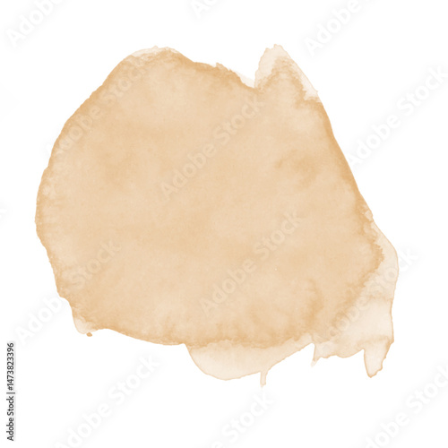 Coffee Stain on paper. Coffee or tea stains and traces - modern isolated clip art on white background. Splashes of cups, mugs and drops. Use this high quality set for your menu, bar, Cafe