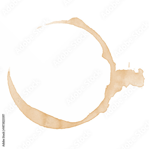 Coffee Stain on paper. Coffee or tea stains and traces - modern isolated clip art on white background. Splashes of cups, mugs and drops. Use this high quality set for your menu, bar, Cafe