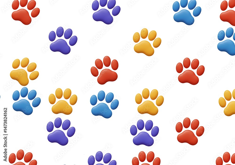 Fototapeta premium Rainbow Pawscape AI Generated