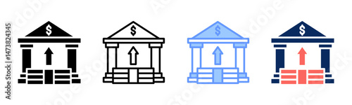 Government Spending icon sheet multiple style collection
