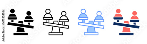 Inequality icon sheet multiple style collection