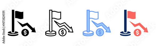 Deficit icon sheet multiple style collection