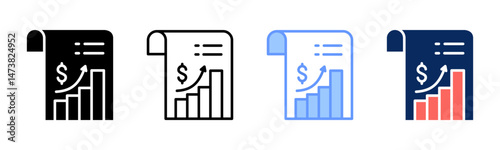 Statistical Report icon sheet multiple style collection