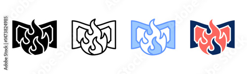 Money Burn icon sheet multiple style collection