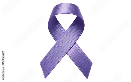 Purple ribbon symbolizing awareness and support for various causes against violence and abuse