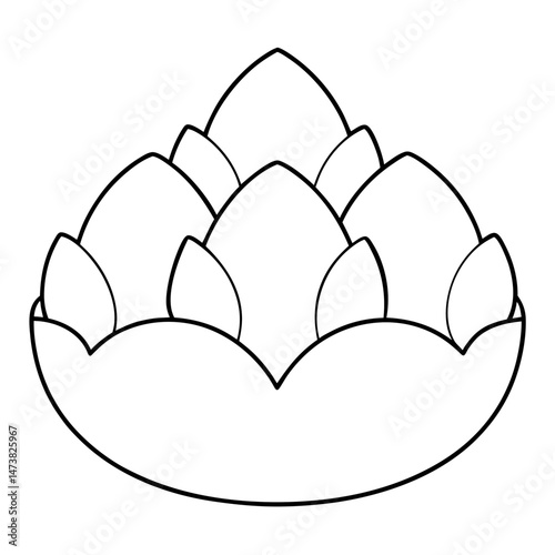 Deviled Eggs Outline for Food-Themed Coloring Book Page Featuring Appetizer and Culinary Elements