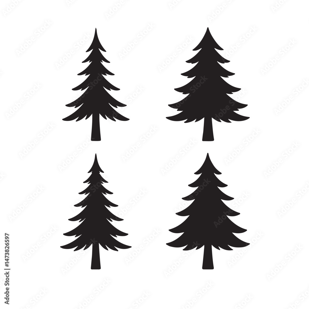 Obraz premium Bold Canadian Pine Tree Silhouette Vector Graphics