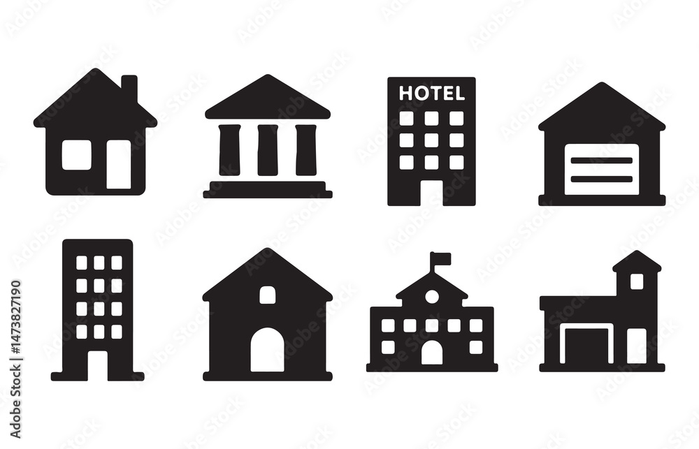 Fototapeta premium Silhouette Vector of Architectural Building