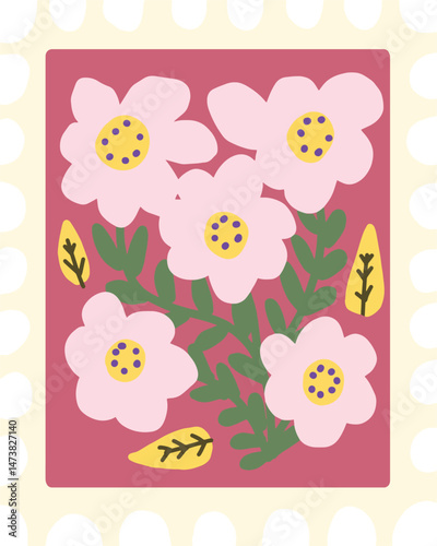 Charming Floral Stamp Design