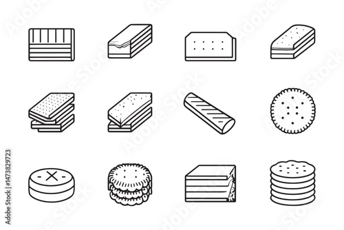 Shortbread cookie minimalist icon design