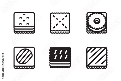 Simple shortbread line art graphic