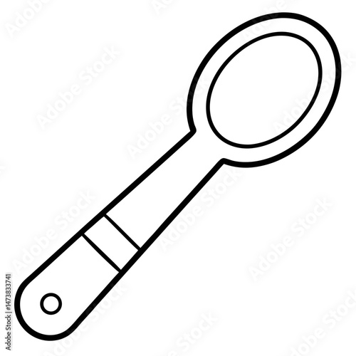 Measuring Spoon Outline Illustration for Kitchen Utensil and Cooking-Themed Coloring Book Pages