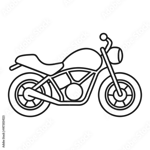 Motorcycle Outline Illustration for Transportation and Vehicle-Themed Coloring Book Pages