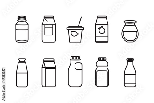 Skim milk line art graphic