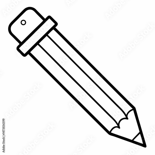 Pencil Outline Illustration for Educational and Creative Drawing-Themed Coloring Book Pages