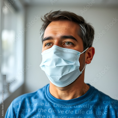 man covid-19 coronavirus in medical mask