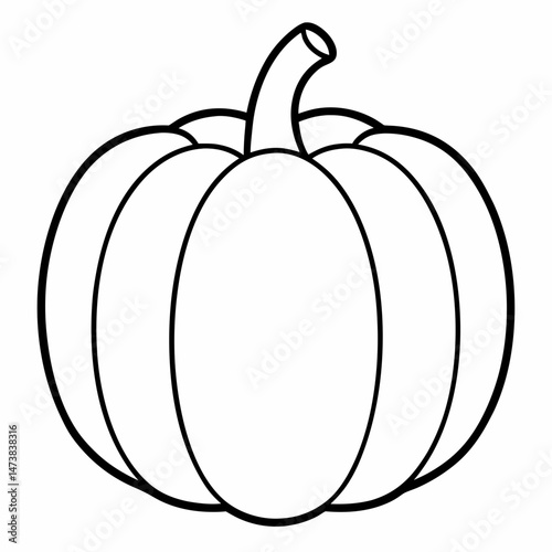Pumpkins Outline Illustration for Autumn and Harvest-Themed Coloring Book Pages