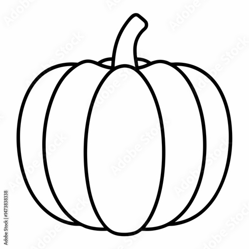 Pumpkins Outline Illustration for Autumn and Harvest-Themed Coloring Book Pages