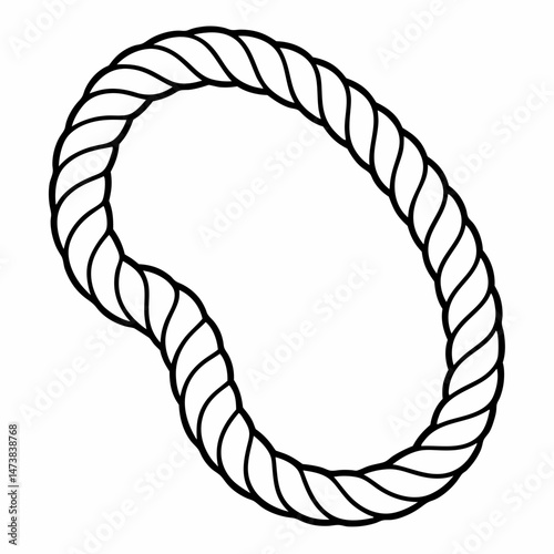 Rope Outline Illustration for Tool and Craft-Themed Coloring Book Pages