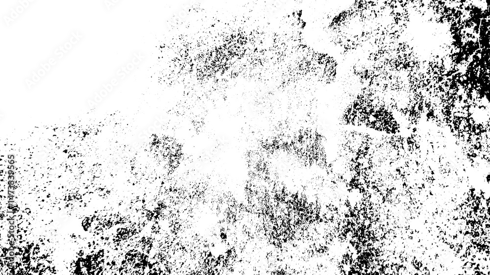 Fototapeta premium Abstract grunge black and white distressed wall texture background, Black and White Grunge Texture Background, Distressed Concrete Surface Texture, Isolated on transparent background, PNG 