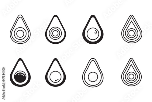 Avocado slice clean vector symbol
