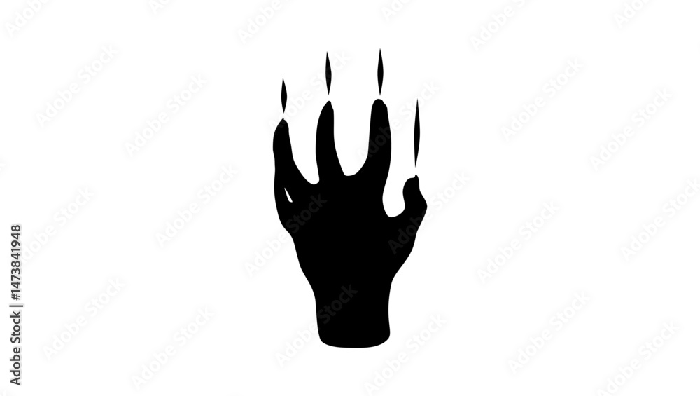 Obraz premium cling with all your might, black isolated silhouette