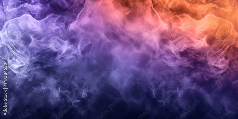 Fototapeta premium Abstract background with a gradient of orange pink purple and blue smoke texture creates depth