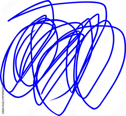 hand drawn blue scribble line shape light vector. blue ink scribble brush stroke. Logo design element. Chaos scribble pattern. blue ink pen scribble