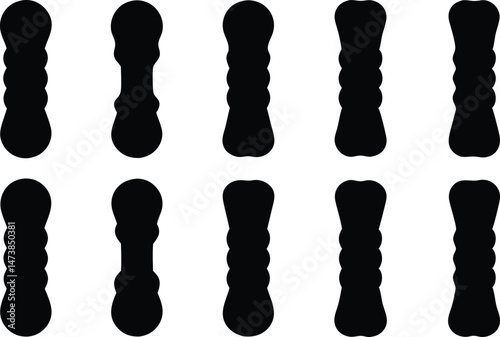 Climbing rope silhouette collection for mountaineering and adventure vector illustration