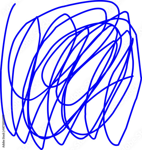 hand drawn blue scribble line shape light vector. blue ink scribble brush stroke. Logo design element. Chaos scribble pattern. blue ink pen scribble