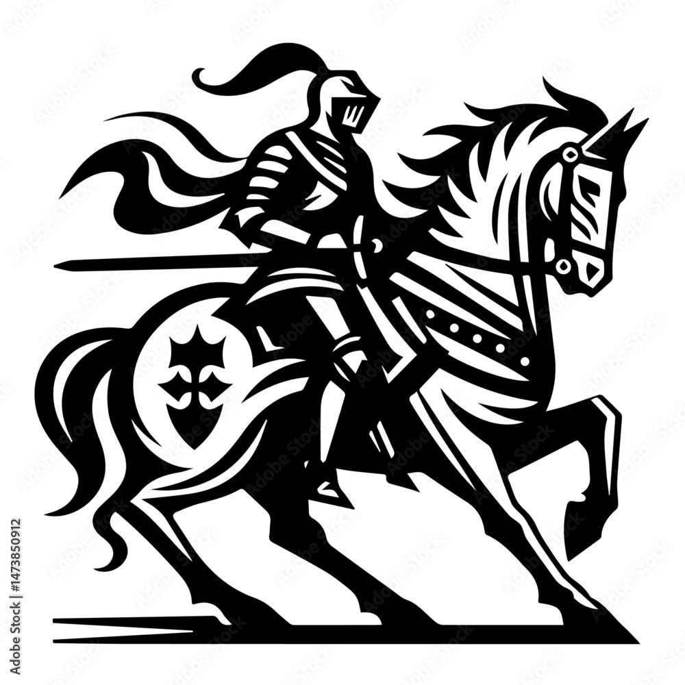 Fototapeta premium Knight on Horseback