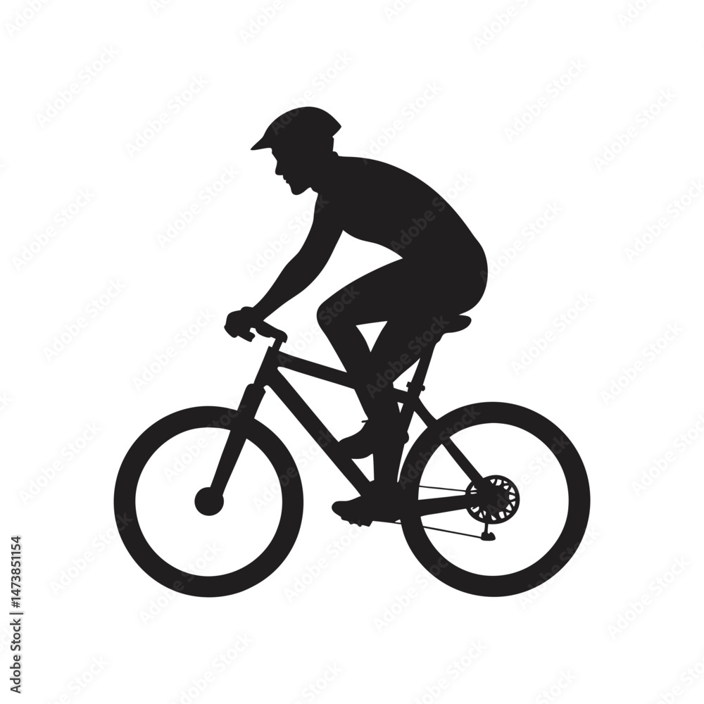 Fototapeta premium cyclist vector art silhouette
