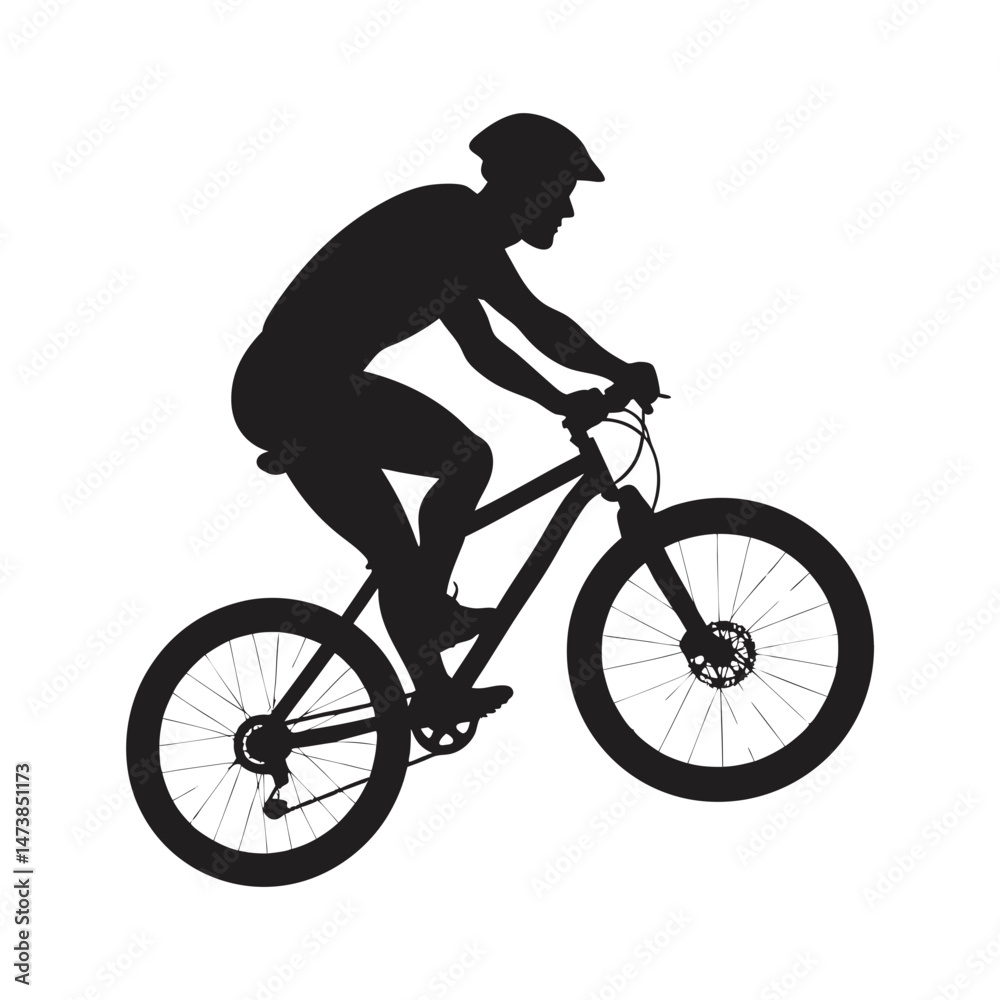 Obraz premium cyclist vector art silhouette