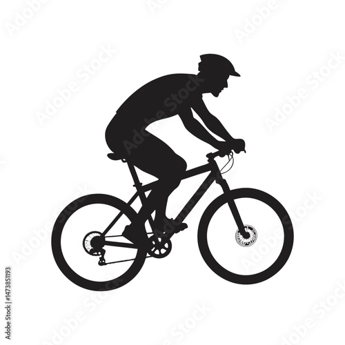 cyclist vector art silhouette