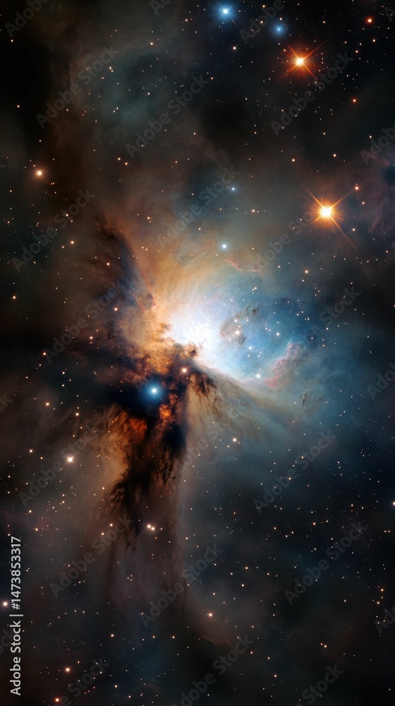 Fototapeta premium Cosmic dust, gas, stars, nebula, celestial.