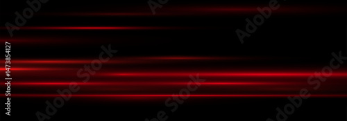 Glowing horizontal red light line.shine effect. Futuristic streak with flare, and glow