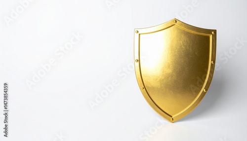 golden shield isolated on white background